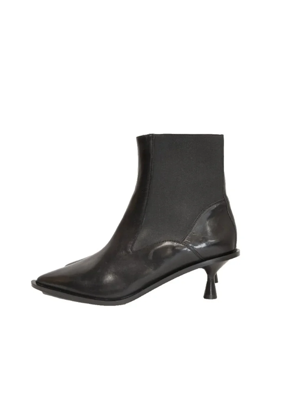 $800 ATP ATELIER Trino Black Leather Ankle boots POINTY KITTEN BLACK 41 (TF21)